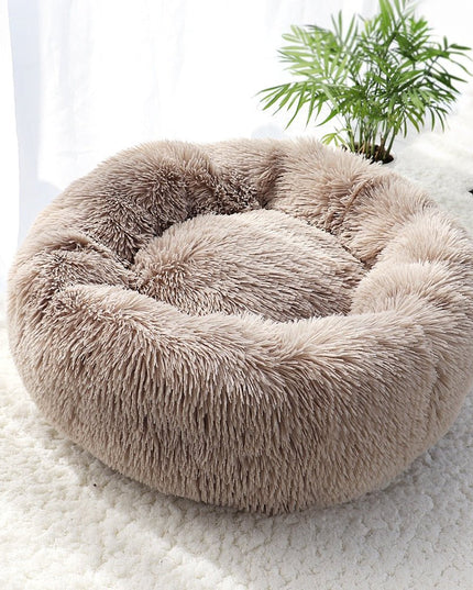 French Bulldog Calming Bed - Brown / XS (DIA 16"/40cm) - Frenchie Complex Shop