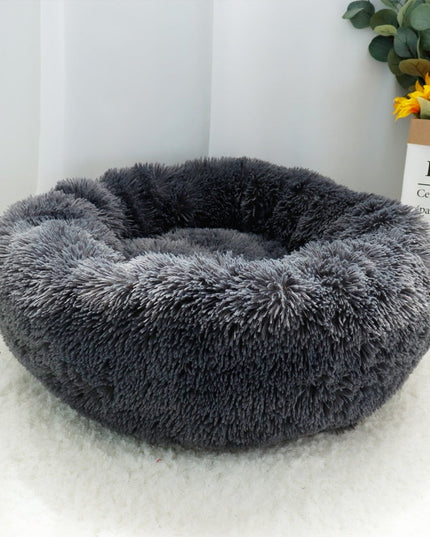 French Bulldog Calming Bed - Dark Gray / XS (DIA 16"/40cm) - Frenchie Complex Shop