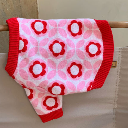 Red Flower Frenchie Sweater - Frenchie Complex Shop