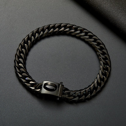 French Bulldog Chain Collar Stainless Steel 18K Gold Plated - 16 inches/41cm / Black - Frenchie Complex Shop