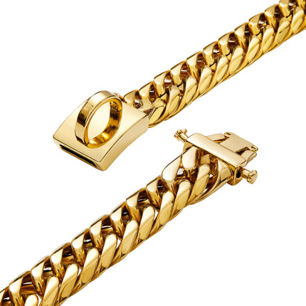 French Bulldog Chain Collar Stainless Steel 18K Gold Plated - Frenchie Complex Shop