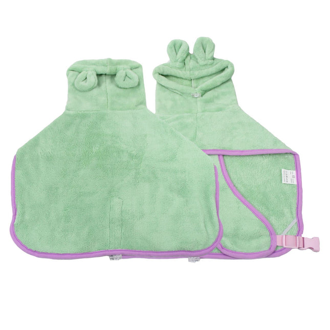 French Bulldog Bath Microfiber Hoodie Blanket - XS / Light green - Frenchie Complex Shop
