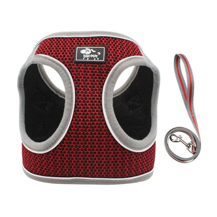 French Bulldog Harness Set - Red / XS - Frenchie Complex Shop