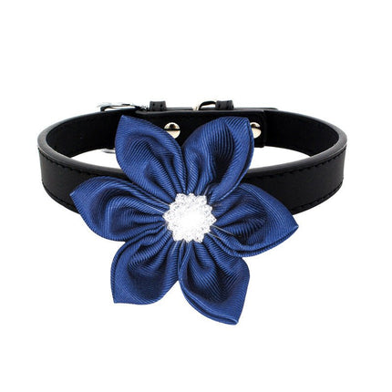 French Bulldog Collars - Flower: black / Xs 1.5*30 - Frenchie Complex Shop