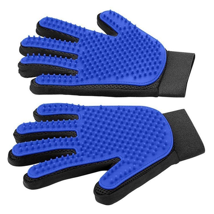 French Bulldog Grooming Brush Glove - Left Hand / Blue - Frenchie Complex Shop
