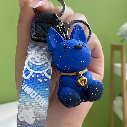 Boom French Bulldog Keychains - Blue - Frenchie Complex Shop