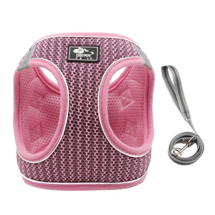 French Bulldog Harness Set - Pink / XS - Frenchie Complex Shop