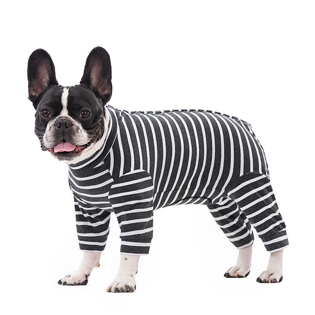 Snug Striped French Bulldog Pajamas - Frenchie Complex Shop
