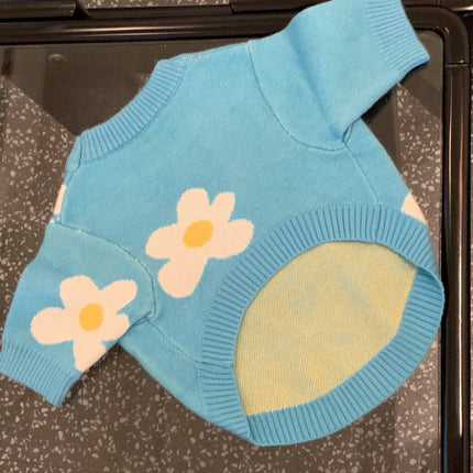 White Flower Frenchie Sweater - S - Frenchie Complex Shop