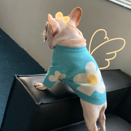 White Flower Frenchie Sweater - Frenchie Complex Shop