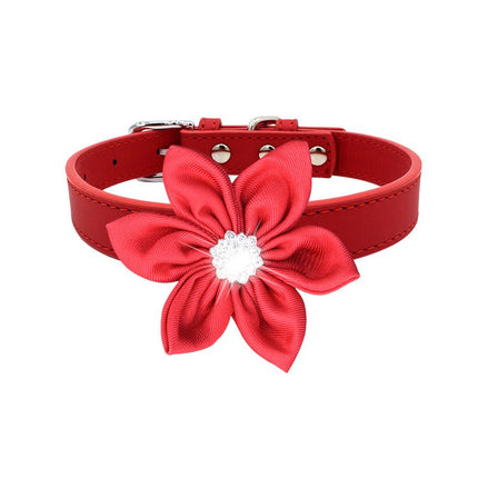 French Bulldog Collars - Flower: red / Xs 1.5*30 - Frenchie Complex Shop