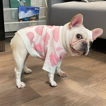 Pink Hearts French Bulldog Sweater - Frenchie Complex Shop