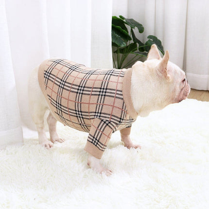 Wool Plaid French Bulldog Sweater - Frenchie Complex Shop
