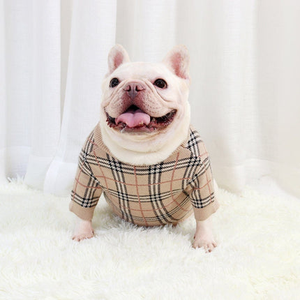 Wool Plaid French Bulldog Sweater - Frenchie Complex Shop