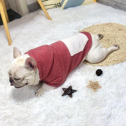 Plush Hooded Frenchie Sweater - Red / M - Frenchie Complex Shop