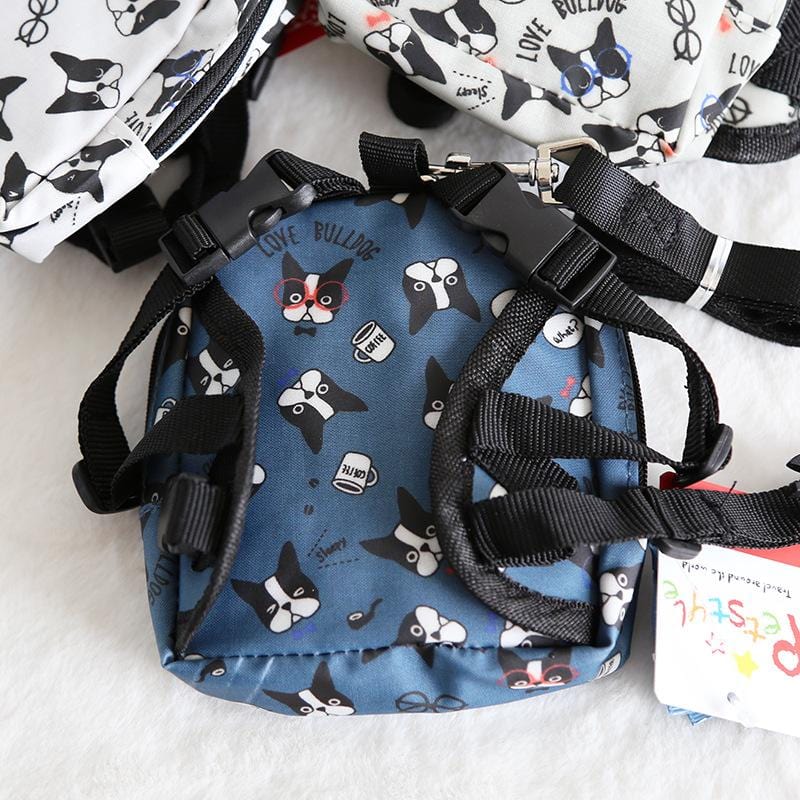 Printed Frenchie Self Backpack - Blue / S - Frenchie Complex Shop