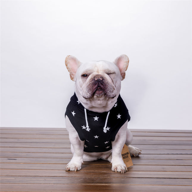 Stars French Bulldog Hoodie - Black / XL - Frenchie Complex Shop