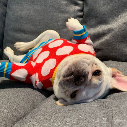 Wool French Bulldog Hearts Sweater - Frenchie Complex Shop
