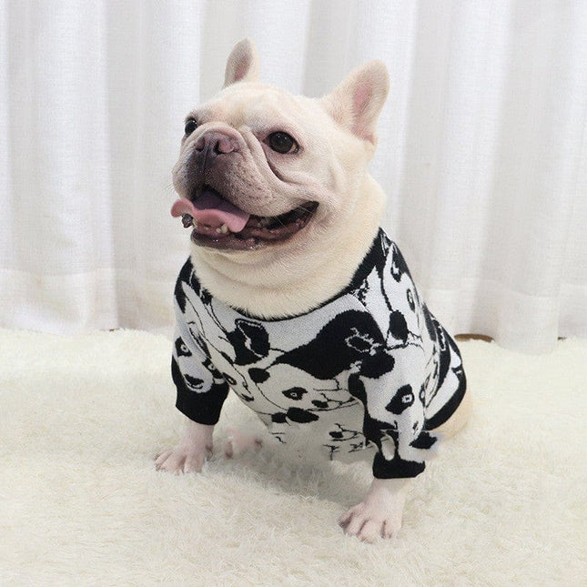 Wool Panda French Bulldog Sweater - Black / S - Frenchie Complex Shop