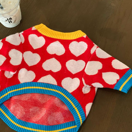 Wool French Bulldog Hearts Sweater - Frenchie Complex Shop
