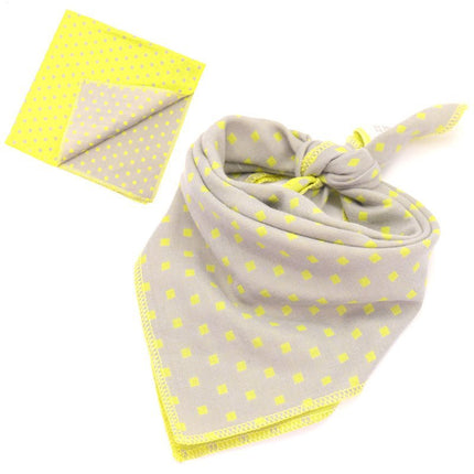 Plaid Cotton French Bulldog Bandanas - Fluorescent Dots / 45x45cm - Frenchie Complex Shop