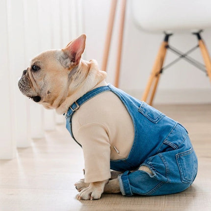 Jeans Jumpsuit for French Bulldog - Frenchie Complex Shop