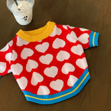 Wool French Bulldog Hearts Sweater - Frenchie Complex Shop