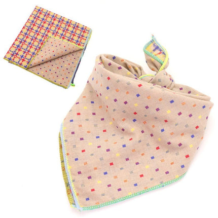 Plaid Cotton French Bulldog Bandanas - Beige / 45x45cm - Frenchie Complex Shop