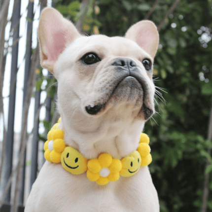 Cartoon French Bulldog Collars - XS / Yellow smiling face - Frenchie Complex Shop
