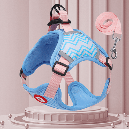 Breathable Adjustable French Bulldog Harness - Blue / S - Frenchie Complex Shop