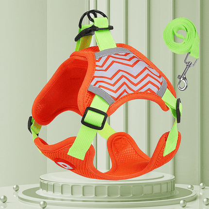 Breathable Adjustable French Bulldog Harness - Orange / S - Frenchie Complex Shop