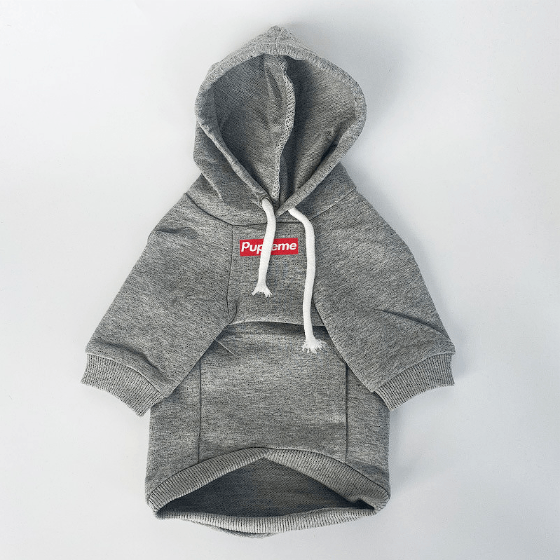 Pupreme French Bulldog Hoodie Frenchie Complex Shop M Grey