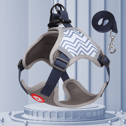 Breathable Adjustable French Bulldog Harness - Gray / S - Frenchie Complex Shop