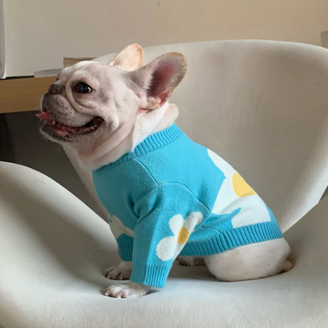 White Flower Frenchie Sweater - Frenchie Complex Shop