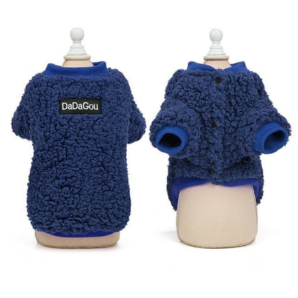 Fleece French Bulldog Jacket - Blue / S - Frenchie Complex Shop
