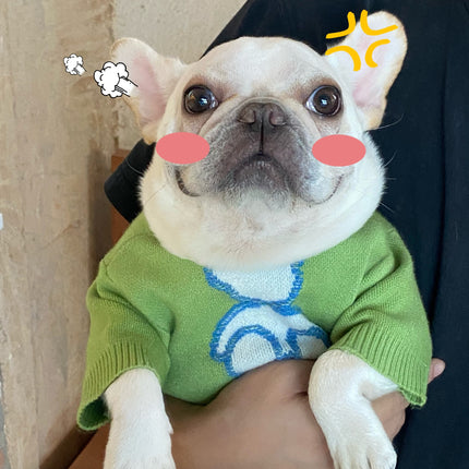 Green Woolen French Bulldog Sweater - Frenchie Complex Shop