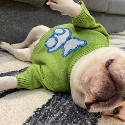 Green Woolen French Bulldog Sweater - Frenchie Complex Shop
