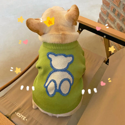 Green Woolen French Bulldog Sweater - Frenchie Complex Shop